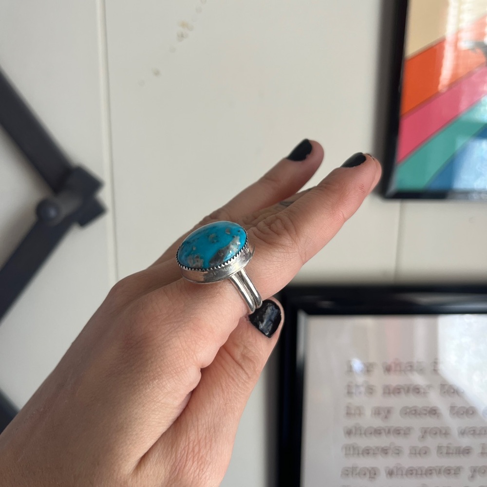 Turquoise Silver Ring - image 2